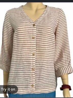 Artisan NY 100% linen top size small